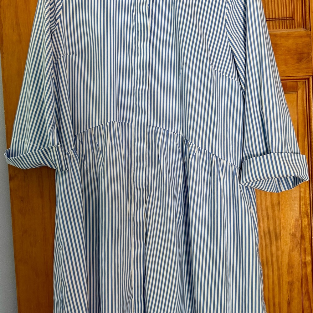Tuckernuck Blue and White Striped Royal Shirt Dress